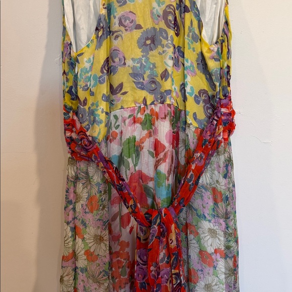 Anthropologie Multicolor Floral Halter Maxi Dress with Waist Sash - Picture 10 of 13